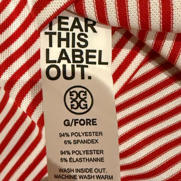 G/Fore Men's Large LAVA Feeder Stripe Tech Modern Spread Collar Polo MSRP $120 - Picture 6 of 6